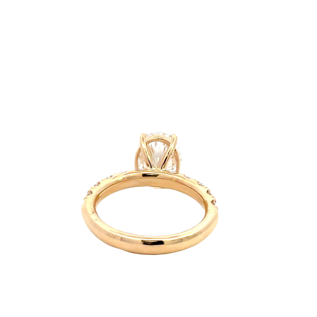 LAB GROWN OVAL &amp; ROUND DIAMONDS 3.91ctw PRONG SET RING