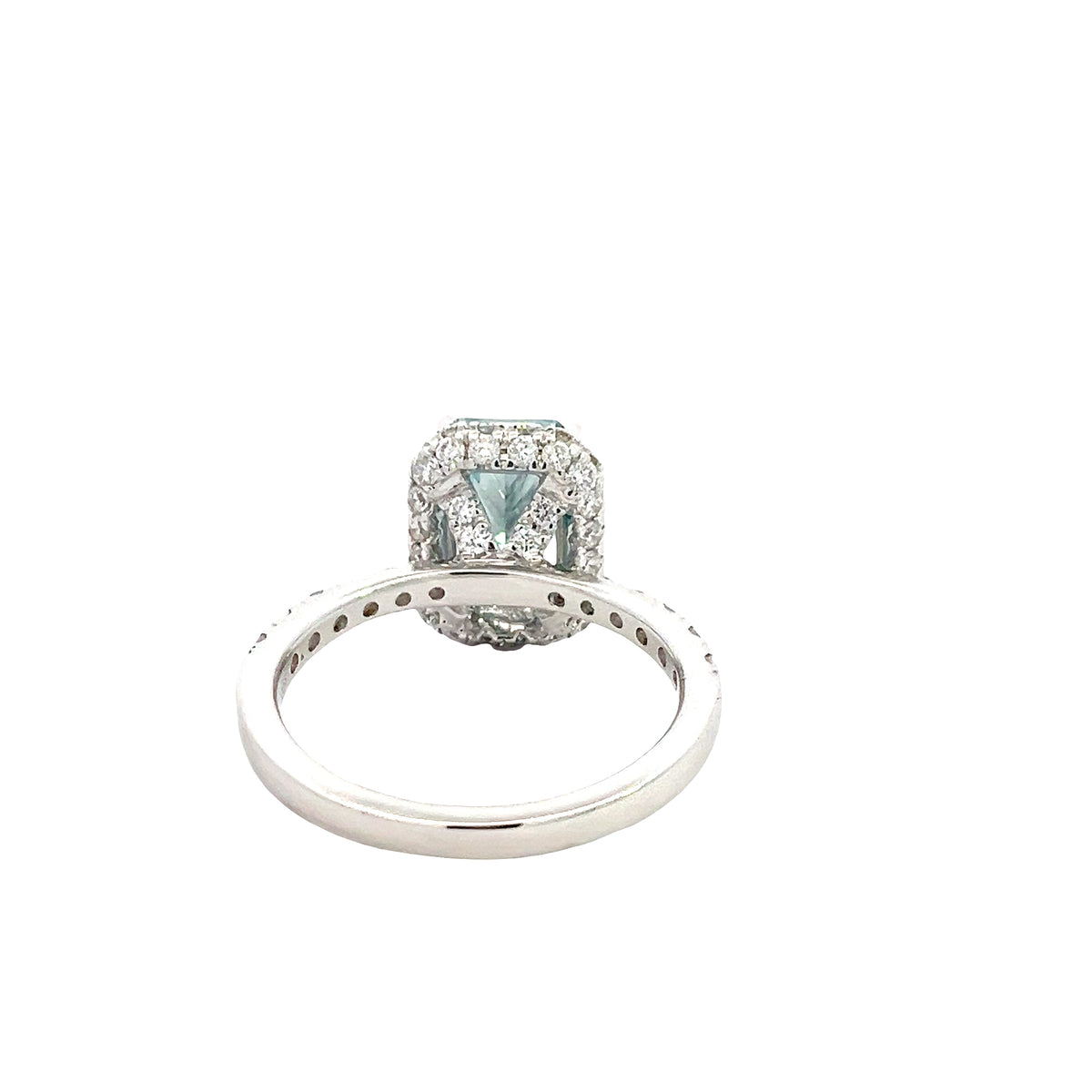 LAB GROWN RADIANT &amp; ROUND DIAMONDS 4CTW HALO STYLE RING