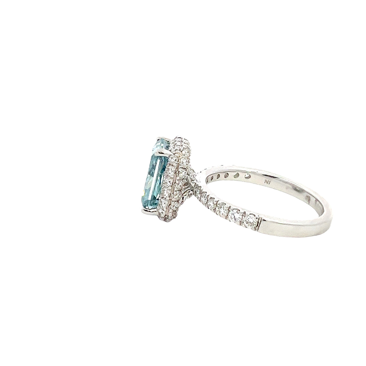 LAB GROWN RADIANT &amp; ROUND DIAMONDS 4CTW HALO STYLE RING