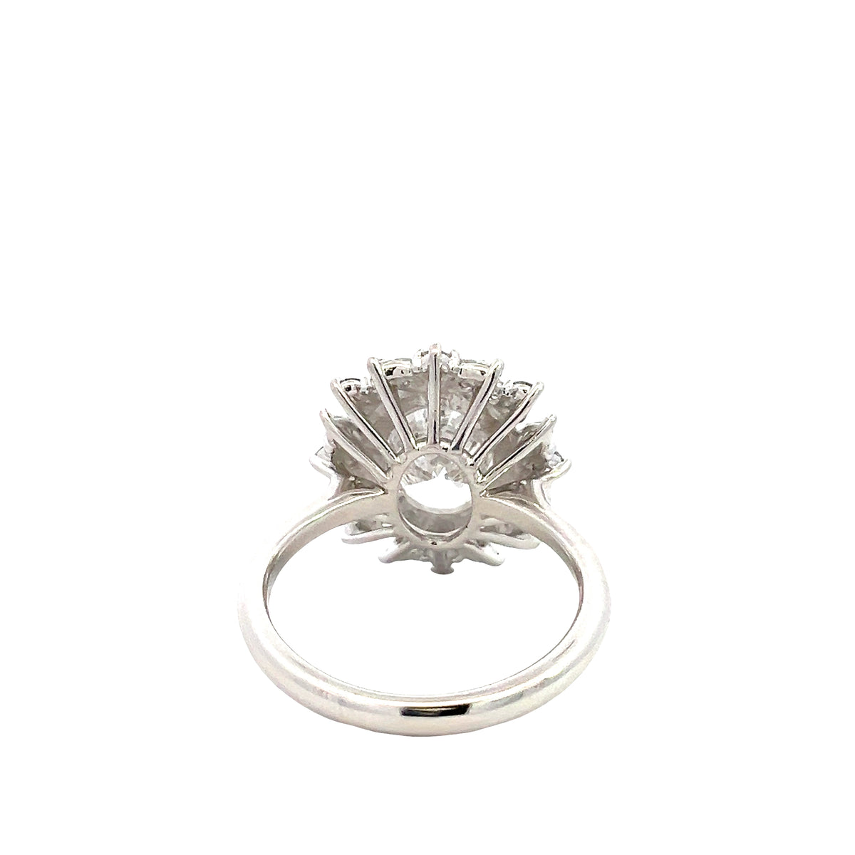 LAB GROWN OVAL, ROUND AND MARQUISE DIAMONDS 3.66ctw HALO RING