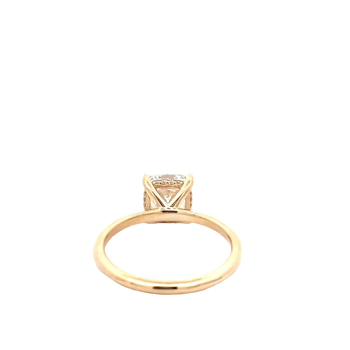 LAB GROWN CUSHION AND ROUND DIAMONDS 2.11ctw SOLITAIRE ENGAGEMENT RING