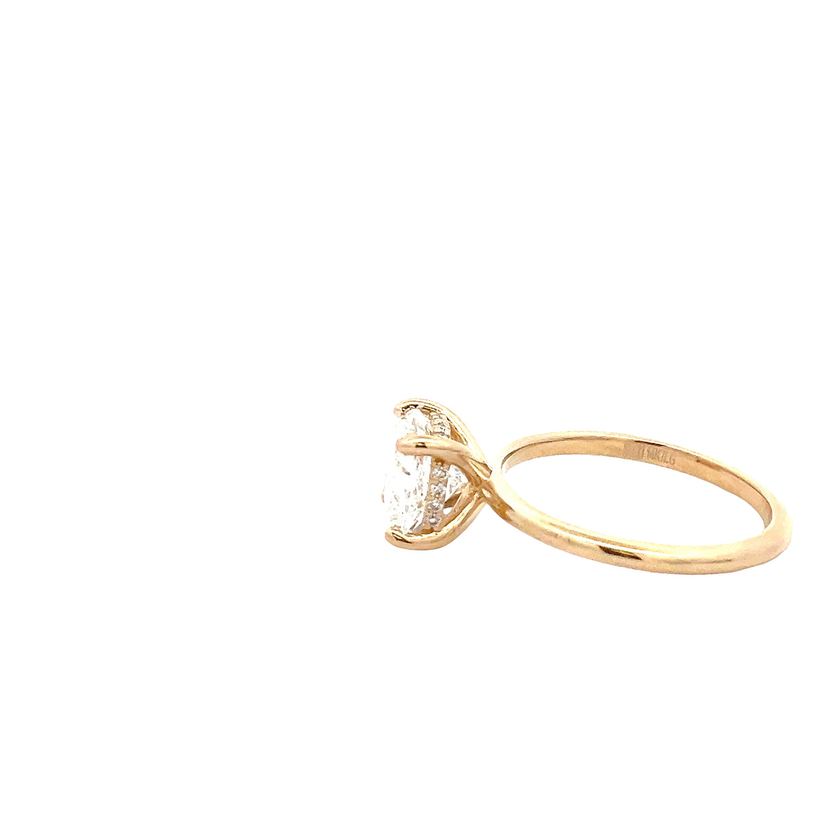 LAB GROWN CUSHION AND ROUND DIAMONDS 2.11ctw SOLITAIRE ENGAGEMENT RING