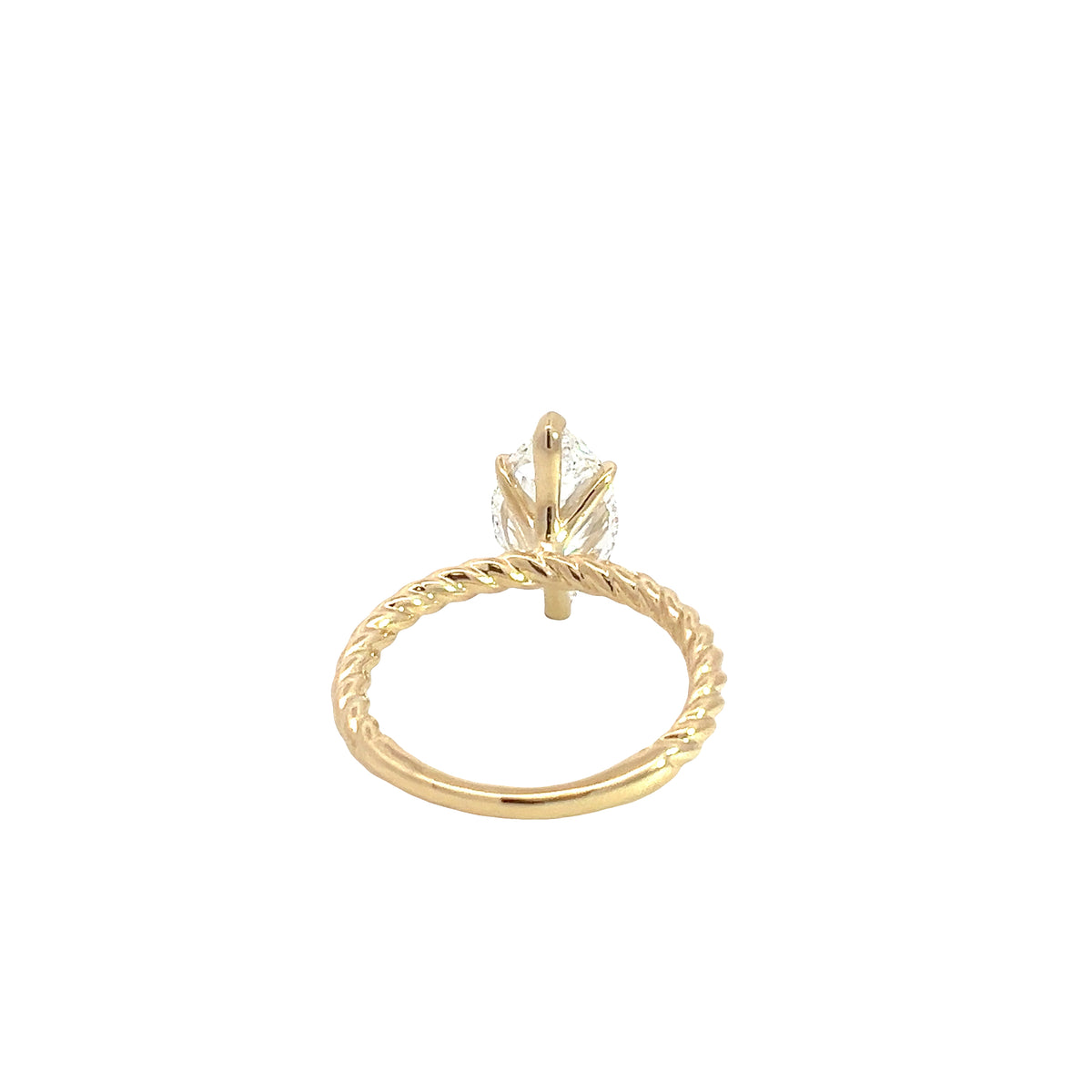 LAB GROWN MARQUISE DIAMOND 3.02ct ROPE SOLITAIRE ENGAGEMENT RING