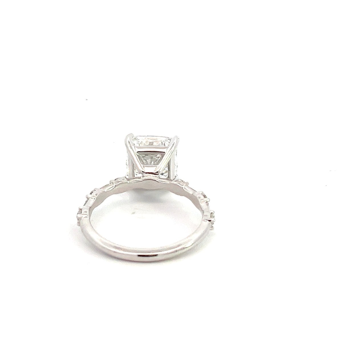 LAB GROWN CUSHION, ROUND AND BAGUETTE DIAMONDS 6.09ctw RING