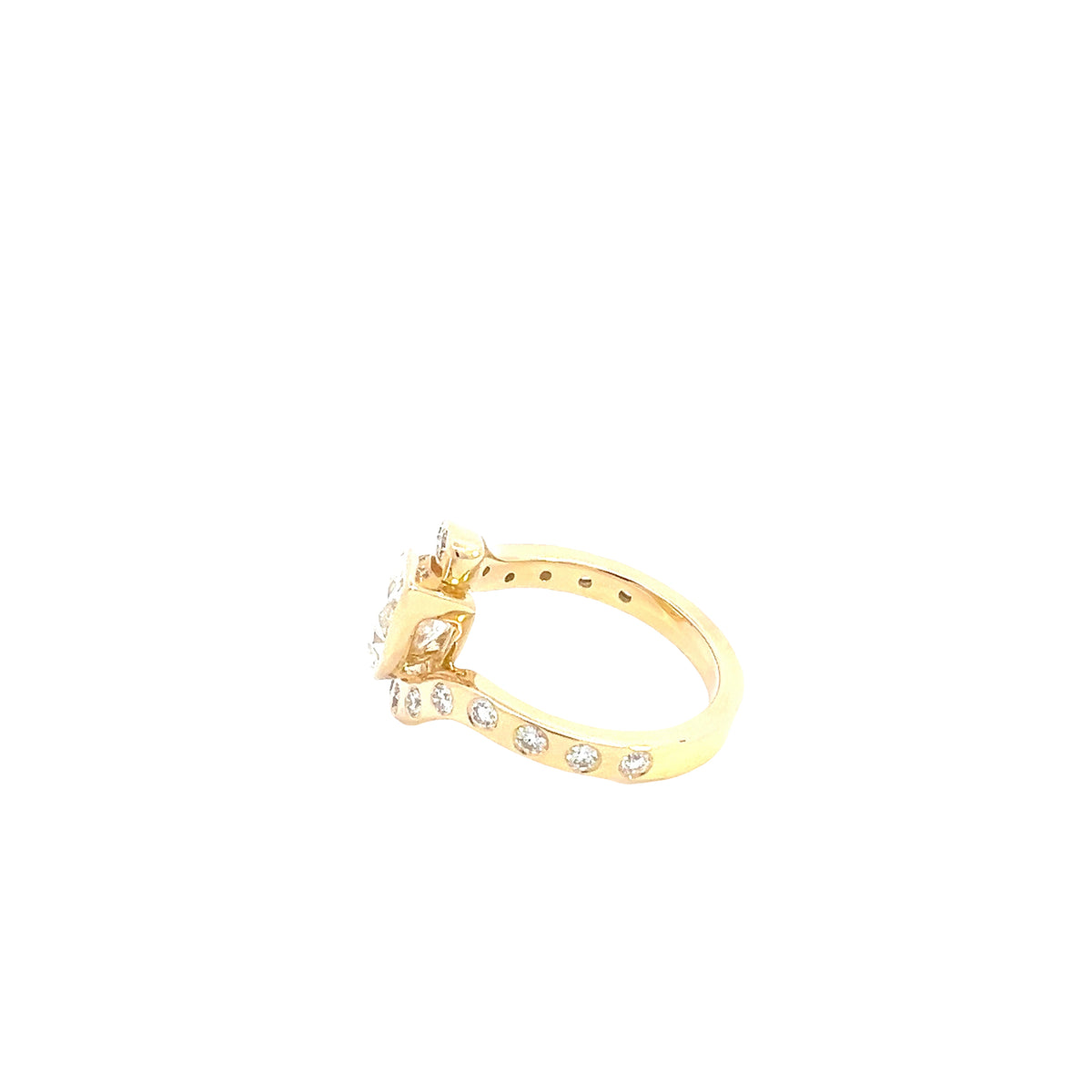 LAB GROWN MARQUISE AND ROUND DIAMONDS 3.51ctw BEZEL BYPASS RING