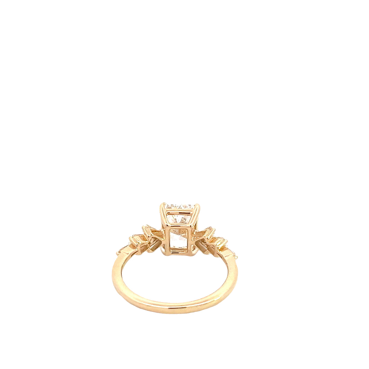 LAB GROWN RADIANT AND BAGUETTE DIAMONDS 2.38ctw PRONG SET RING