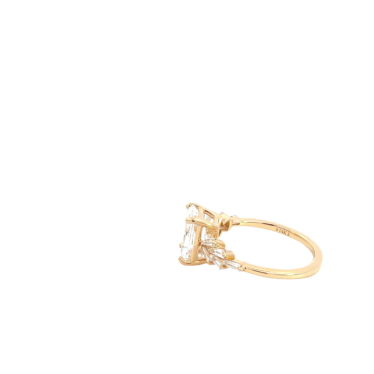 LAB GROWN RADIANT AND BAGUETTE DIAMONDS 2.38ctw PRONG SET RING