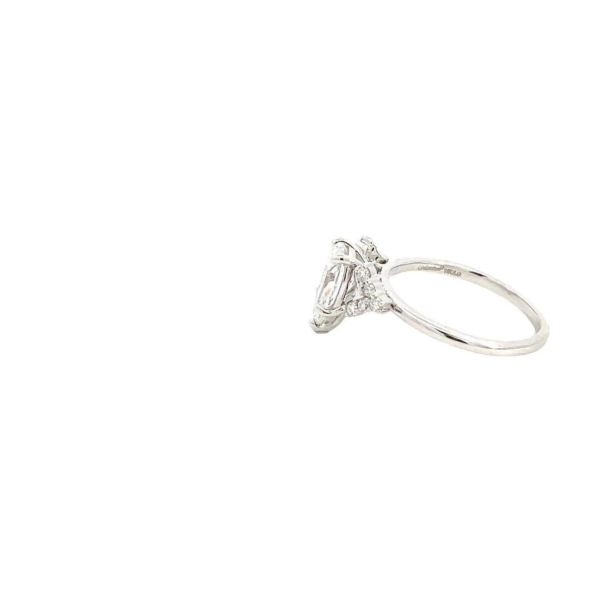 LAB GROWN PEAR AND ROUND DIAMONDS 1.70ctw PRONG SET RING