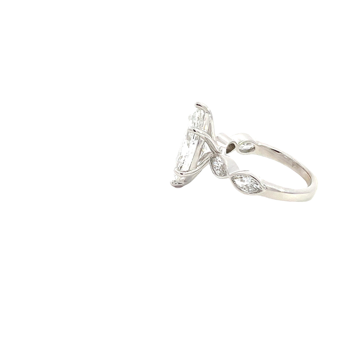 LAB GROWN MARQUISE DIAMONDS 4.39ctw BEZEL SIDES RING