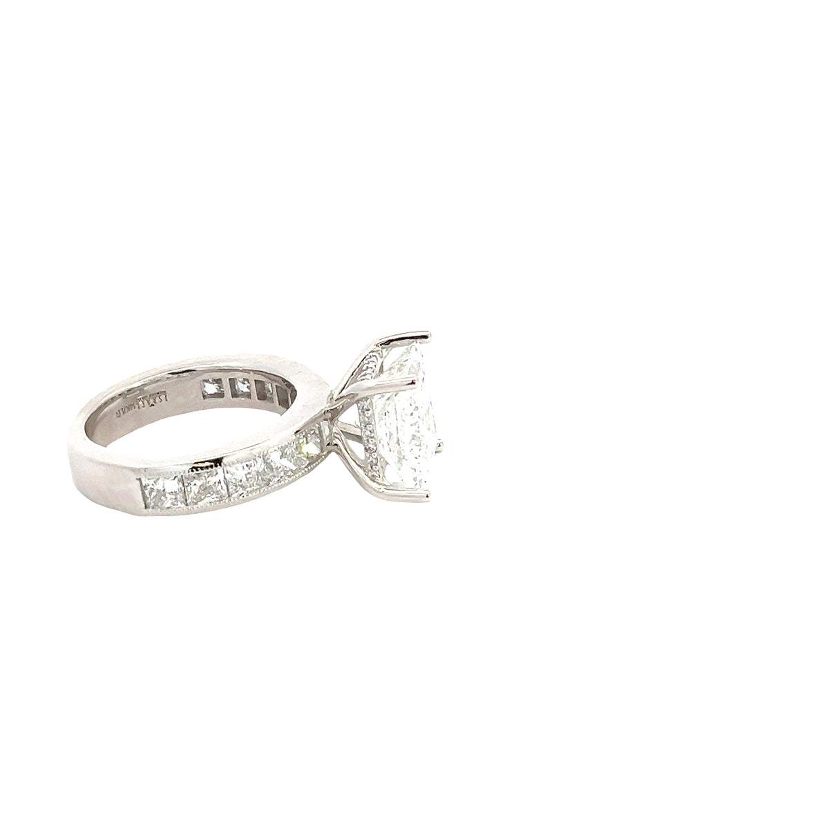 LAB GROWN PRINCESS CUT DIAMONDS 6.92ctw CHANNEL SET RING