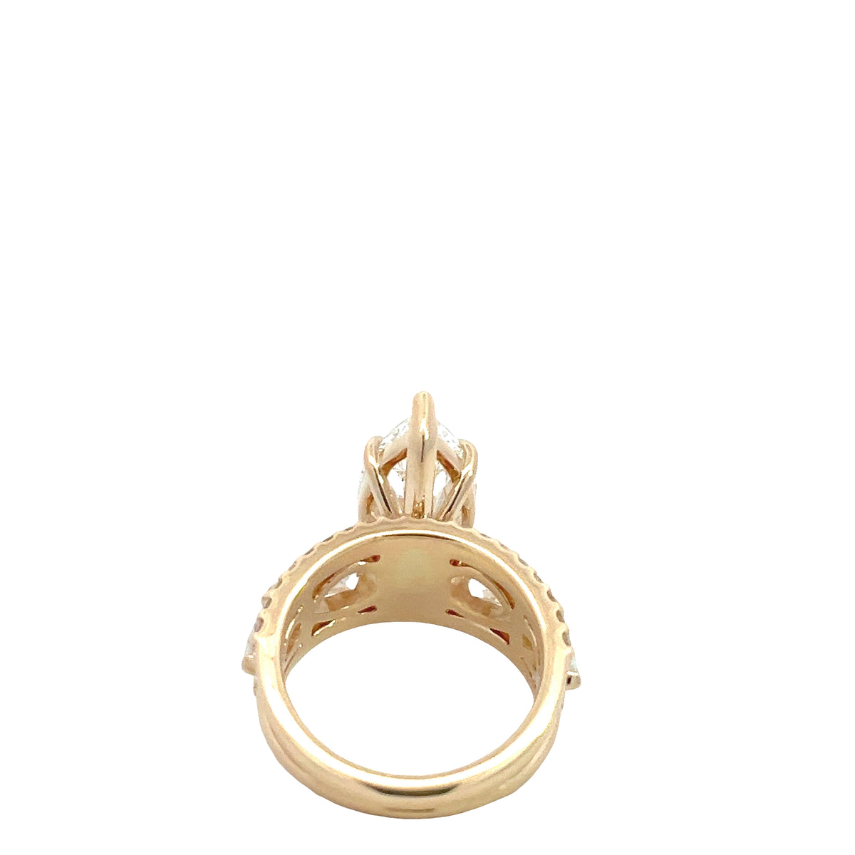 LAB GROWN MARQUISE, PEAR AND ROUND DIAMONDS 7.61ctw CUSTOM RING