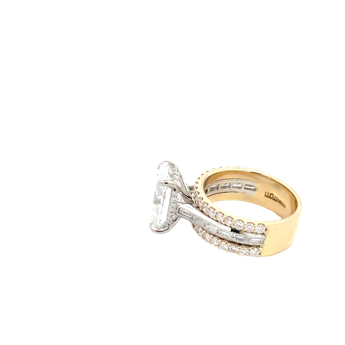 LAB GROWN OVAL, BAGUETTE AND ROUND DIAMONDS 6.16ctw RING