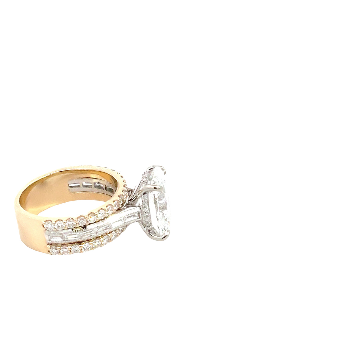 LAB GROWN OVAL, BAGUETTE AND ROUND DIAMONDS 6.16ctw RING