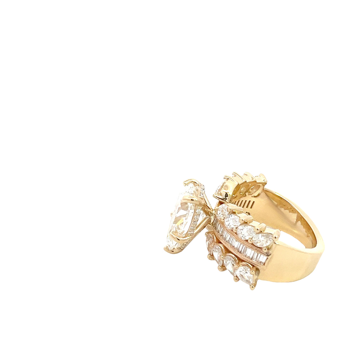 LAB GROWN PEAR AND BAGUETTE DIAMONDS 6.11ctw CUSTOM RING