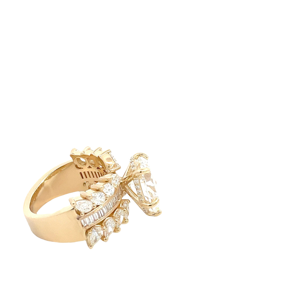 LAB GROWN PEAR AND BAGUETTE DIAMONDS 6.11ctw CUSTOM RING