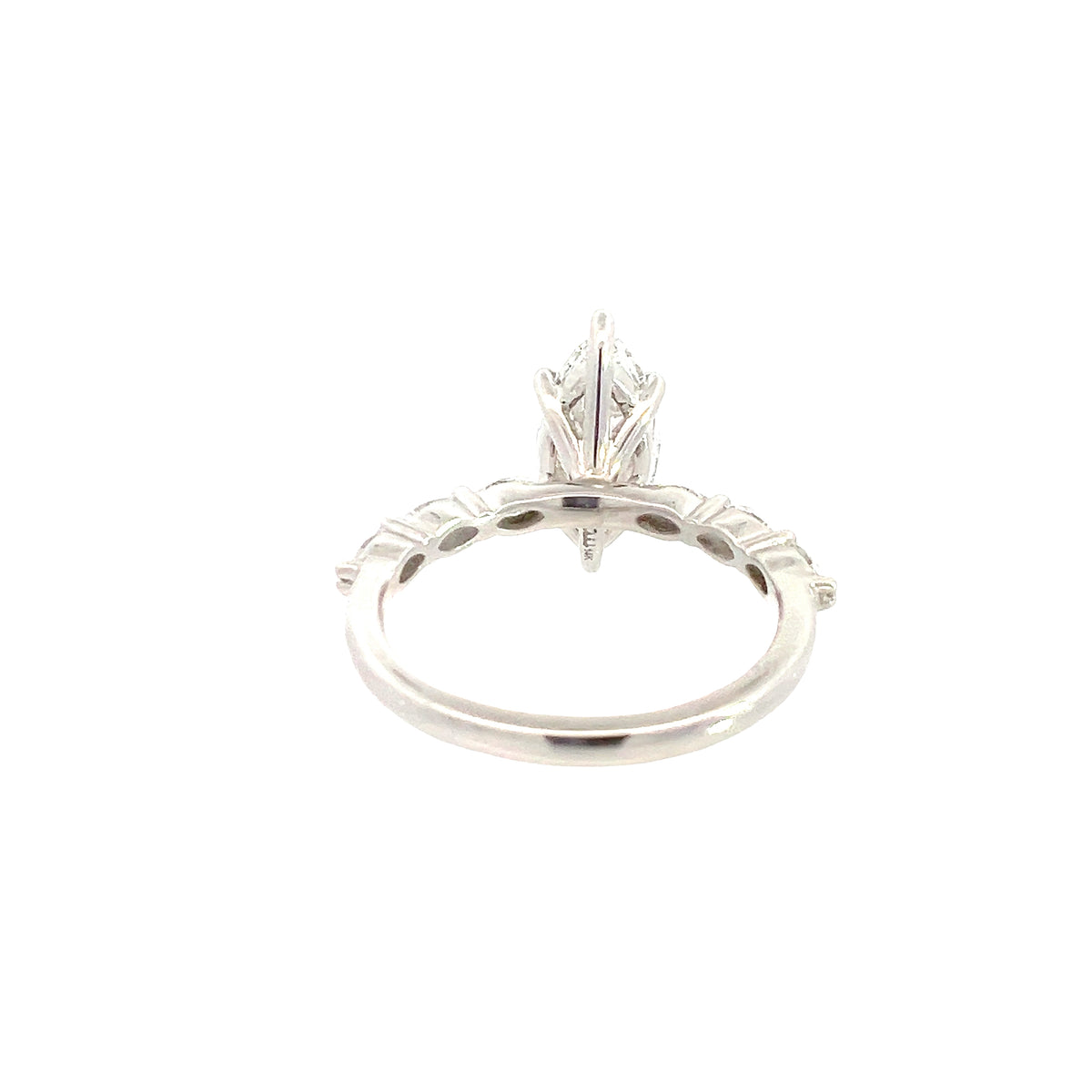 LAB GROWN MARQUISE DIAMONDS 1.98ctw PRONG SET SCALLOP RING