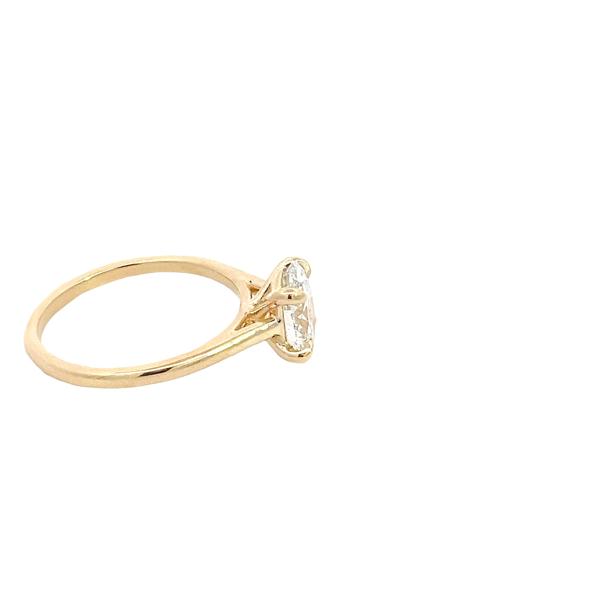 LAB GROWN OVAL DIAMOND 1.50ct CATHEDRAL SOLITAIRE ENGAGEMENT RING