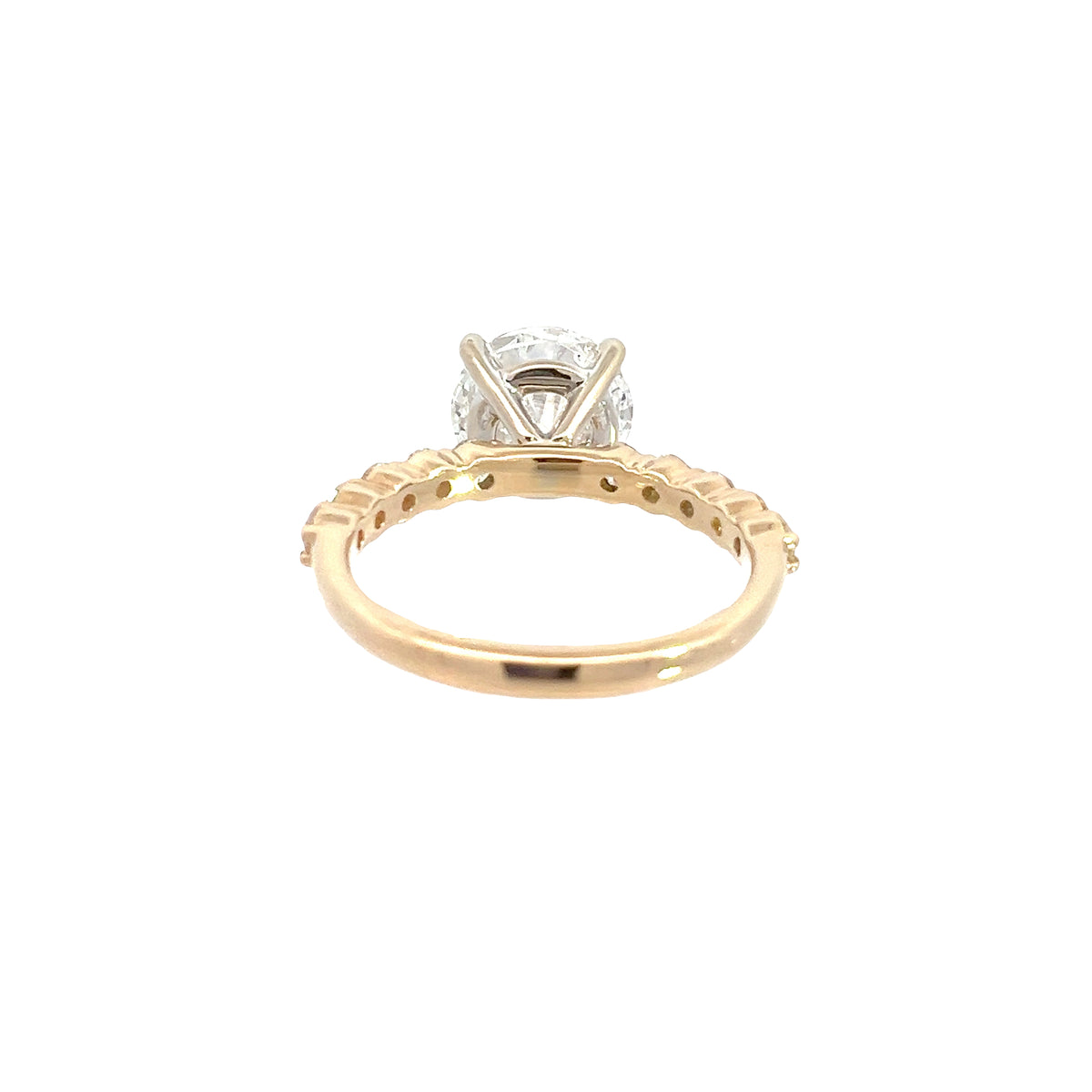 LAB GROWN ROUND DIAMONDS 3.17ctw PRONG SET RING