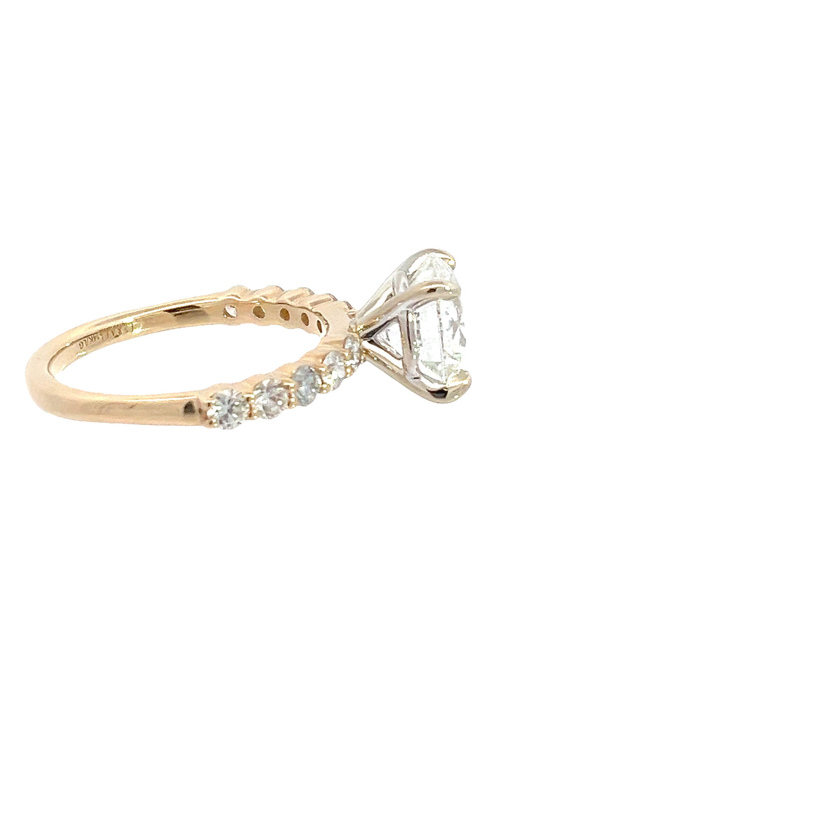 LAB GROWN ROUND DIAMONDS 3.17ctw PRONG SET RING