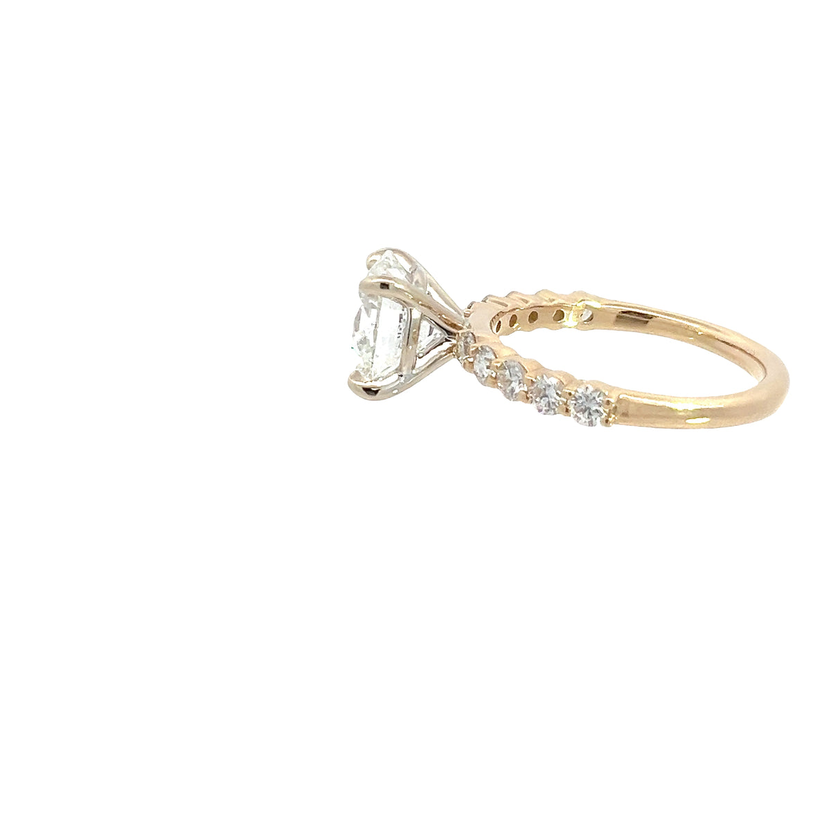 LAB GROWN ROUND DIAMONDS 3.17ctw PRONG SET RING