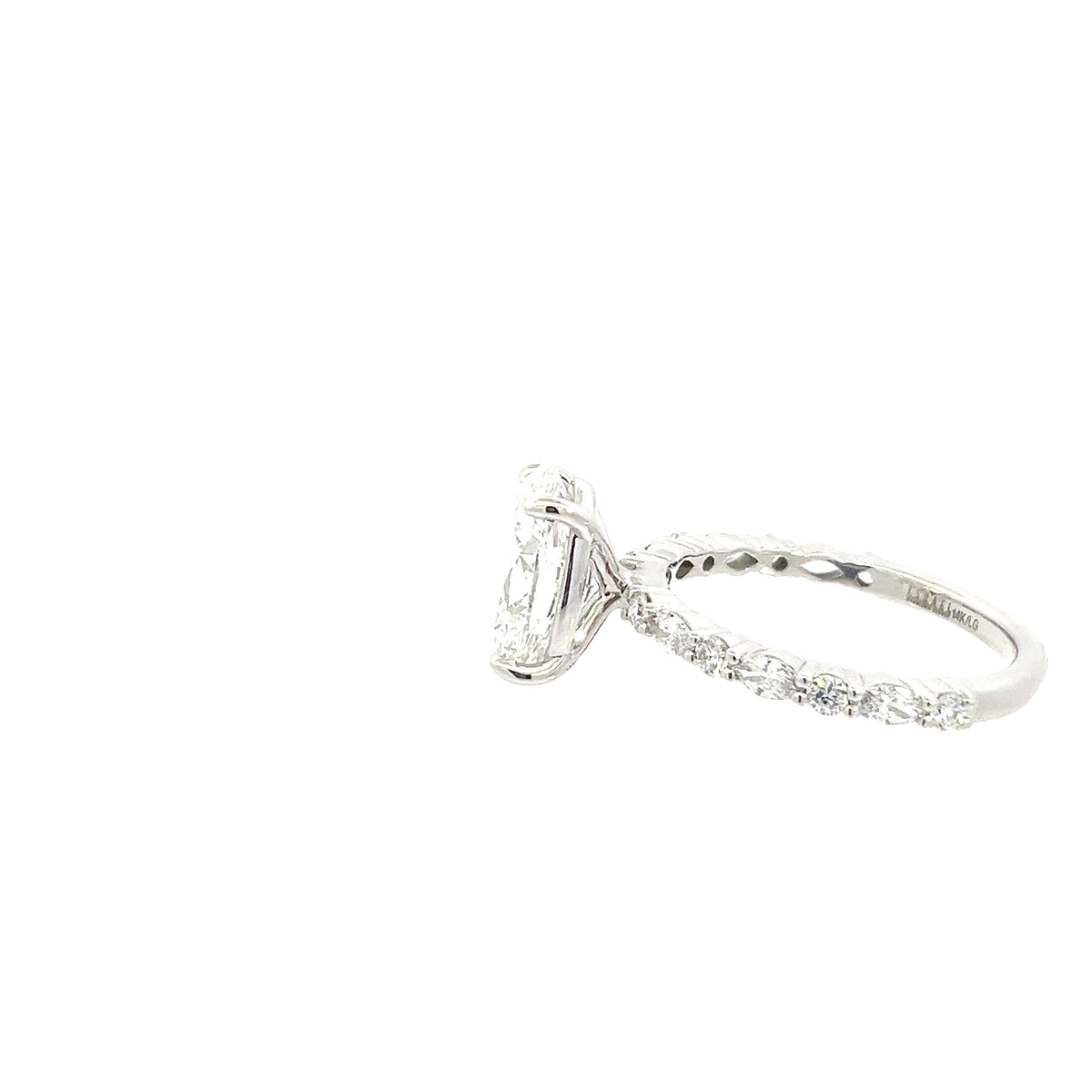 LAB GROWN OVAL, MARQUISE AND ROUND DIAMONDS 3.07ctw PRONG SET RING