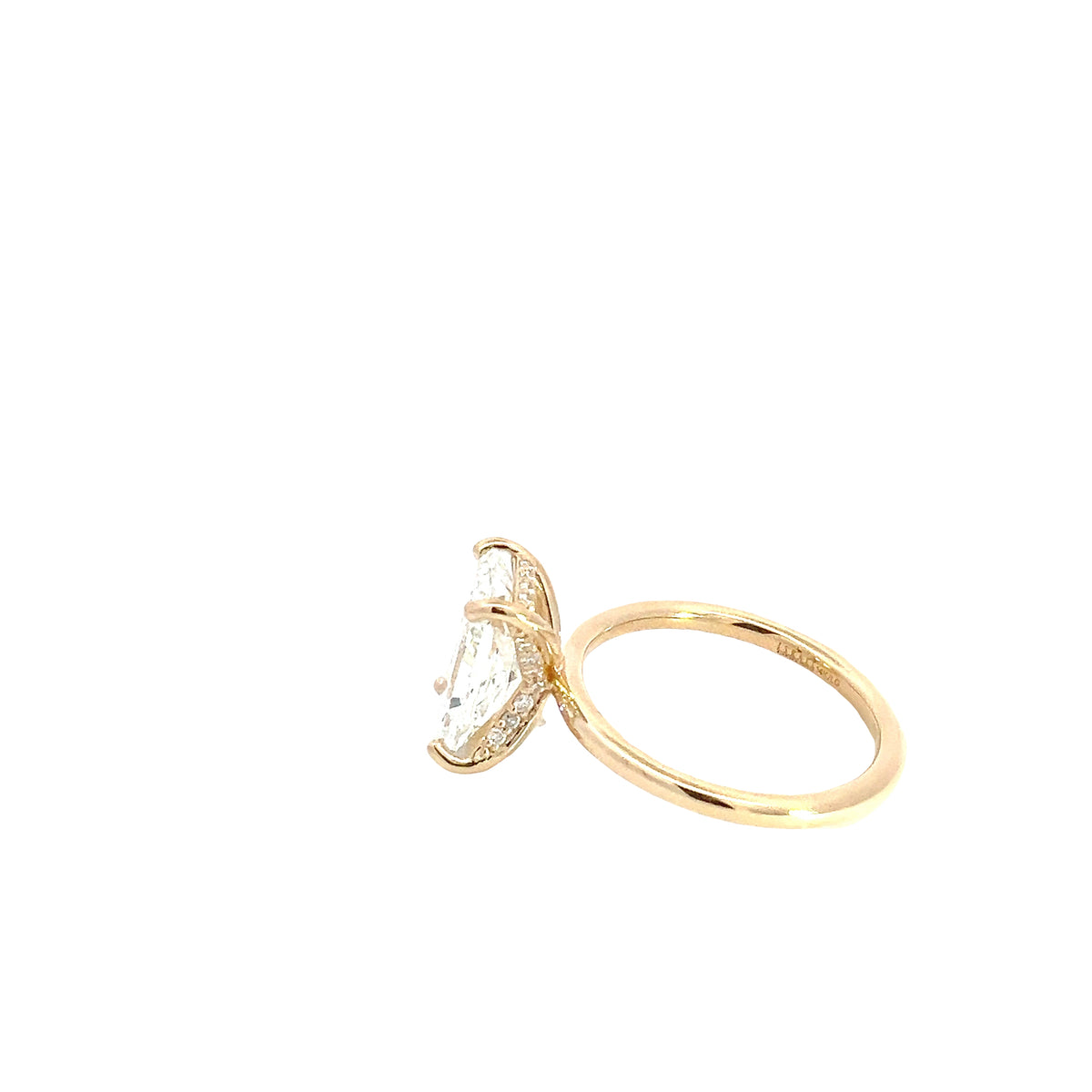 LAB GROWN RADIANT & ROUND DIAMONDS 3.22ctw UNDERHALO SOLITAIRE ENGAGEMENT RIN