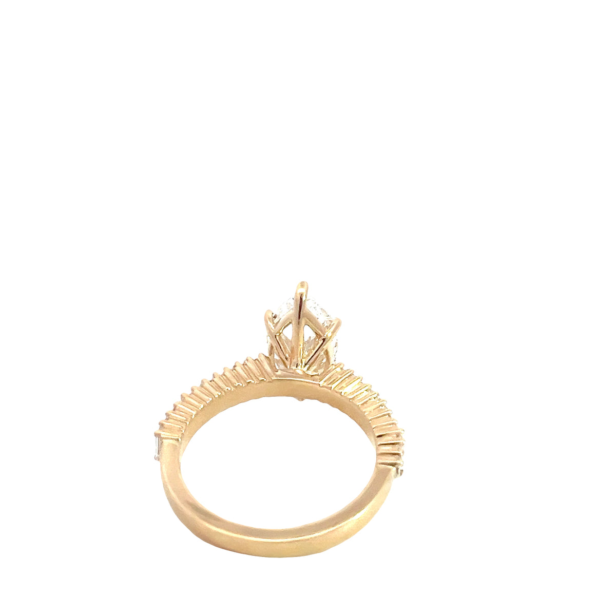 LAB GROWN MARQUISE AND BAGUETTE DIAMONDS 3.05ctw ANGLED PRONG SET RING