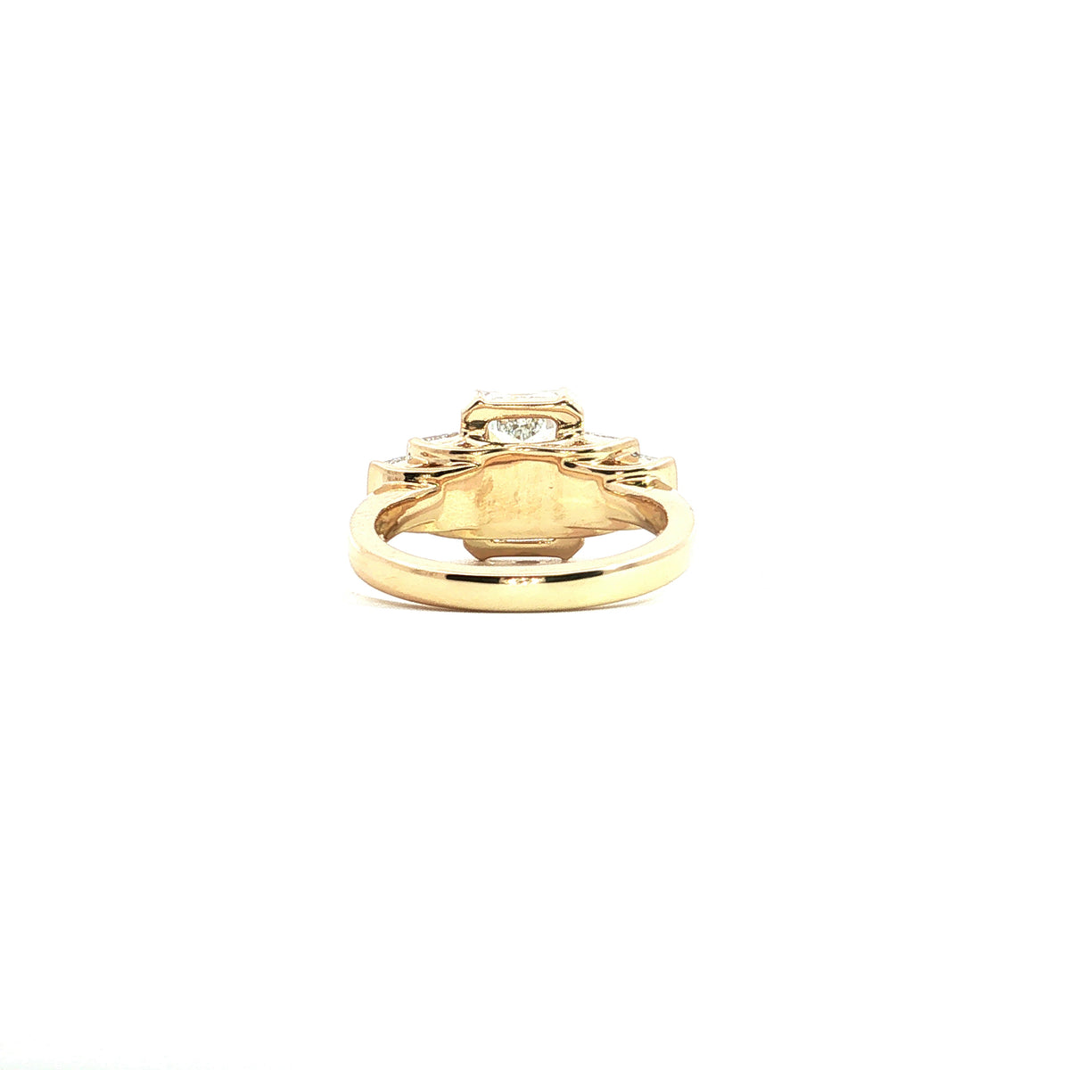 LAB GROWN MODIFIED EMERALD CUT & BAGUETTE DIAMONDS 4.09ctw FIVE STONE RING