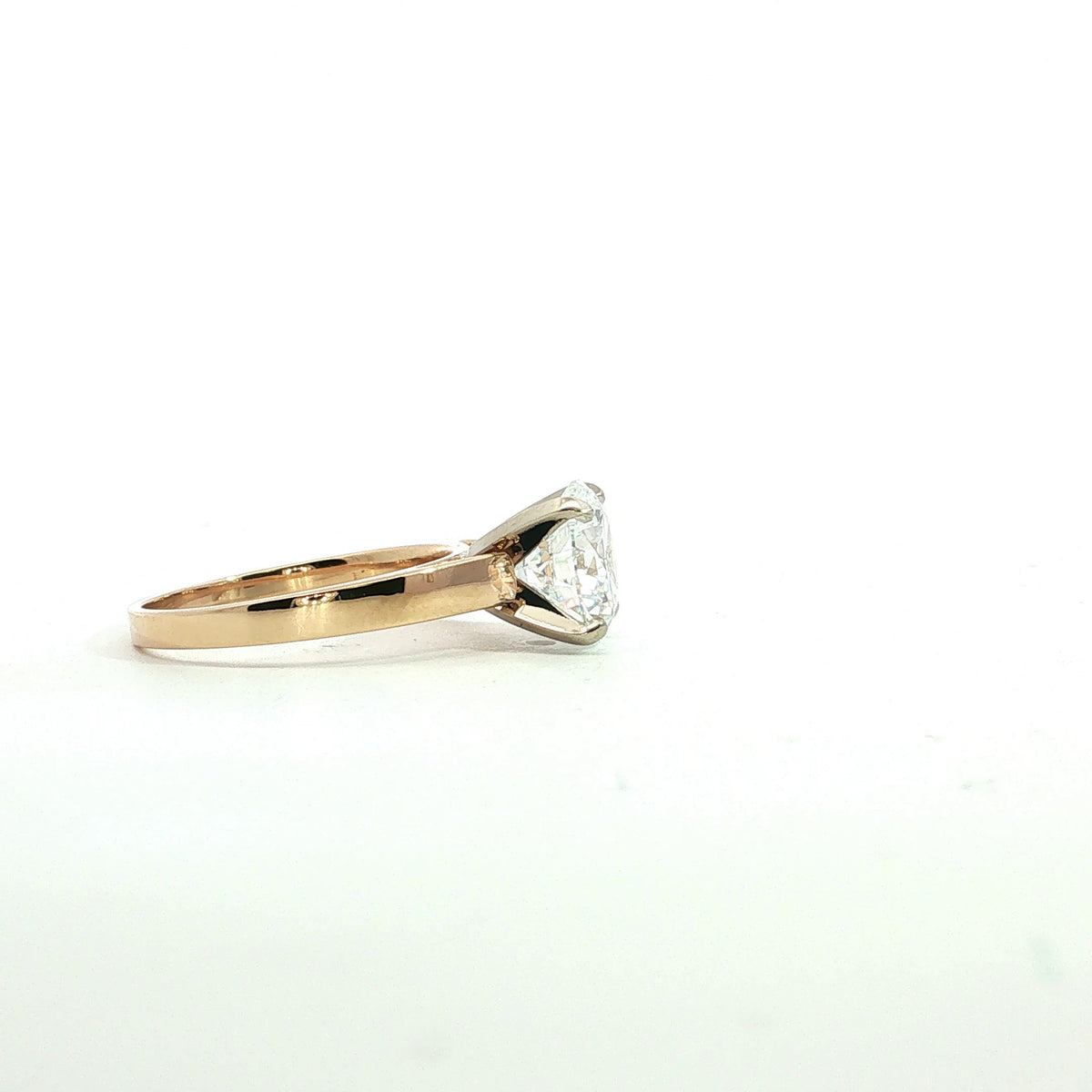 LAB GROWN ROUND DIAMOND 2.52ct CATHEDRAL SOLITAIRE ENGAGEMENT RING