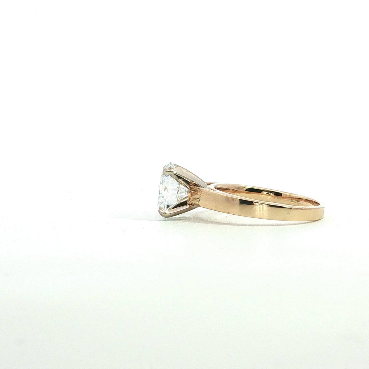 LAB GROWN ROUND DIAMOND 2.52ct CATHEDRAL SOLITAIRE ENGAGEMENT RING