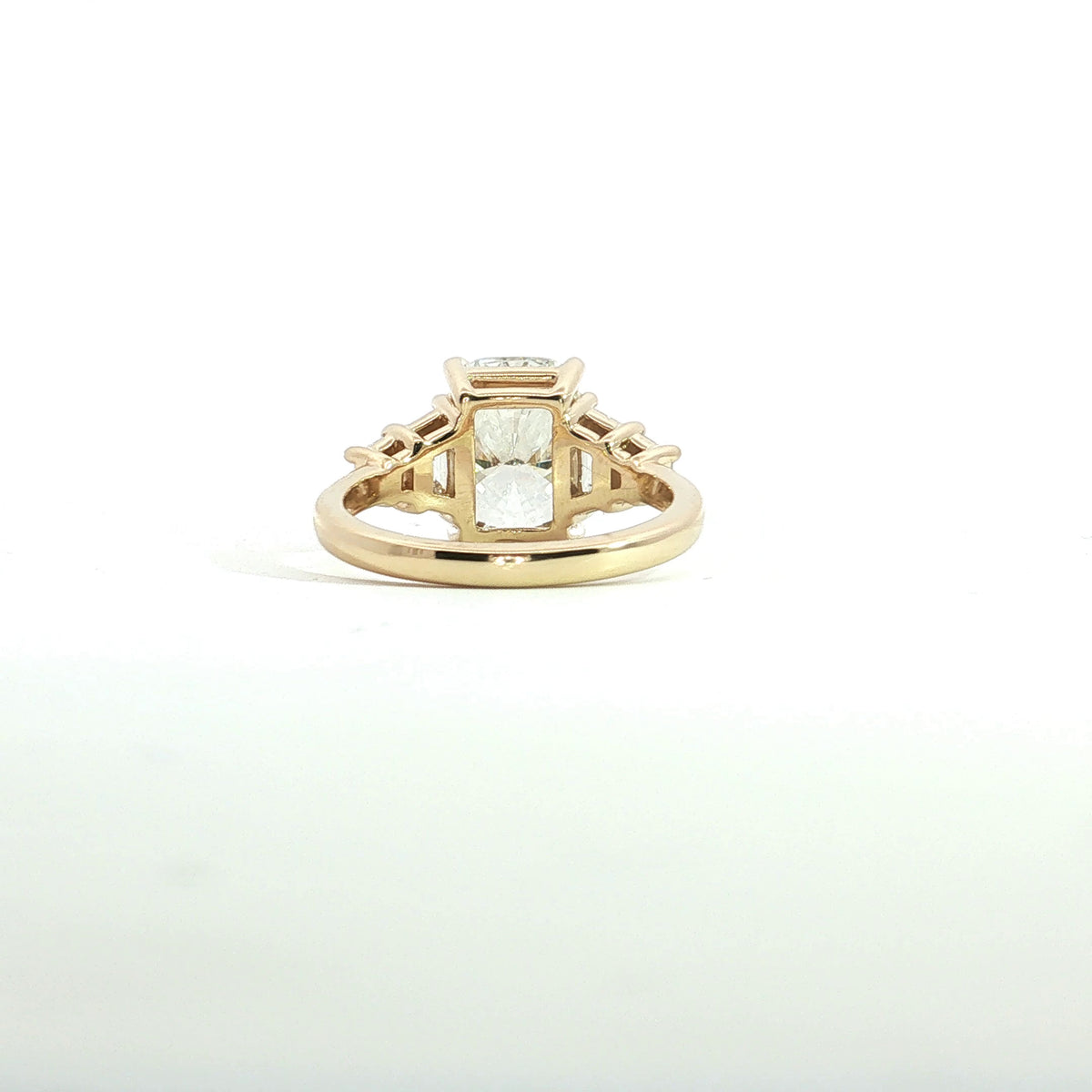 LAB GROWN CUSHION AND TRAPEZOID DIAMONDS 4.08ctw RING