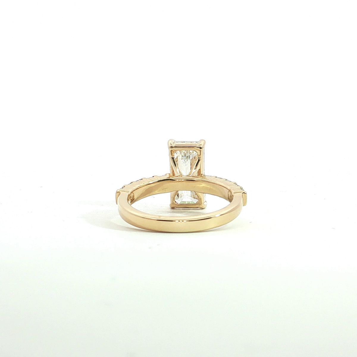 LAB GROWN EMERALD AND BAGUETTE DIAMONDS 3.49ctw CHANNEL SET RING
