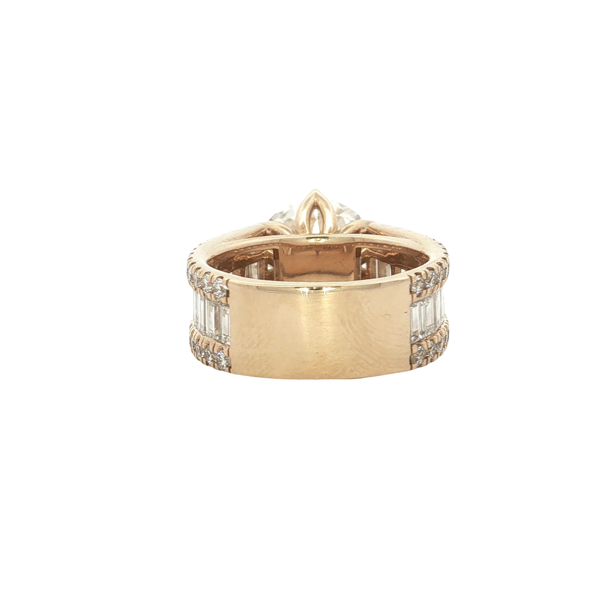 LAB GROWN ROUND AND BAGUETTE DIAMONDS 8.19ctw CATHEDRAL RING