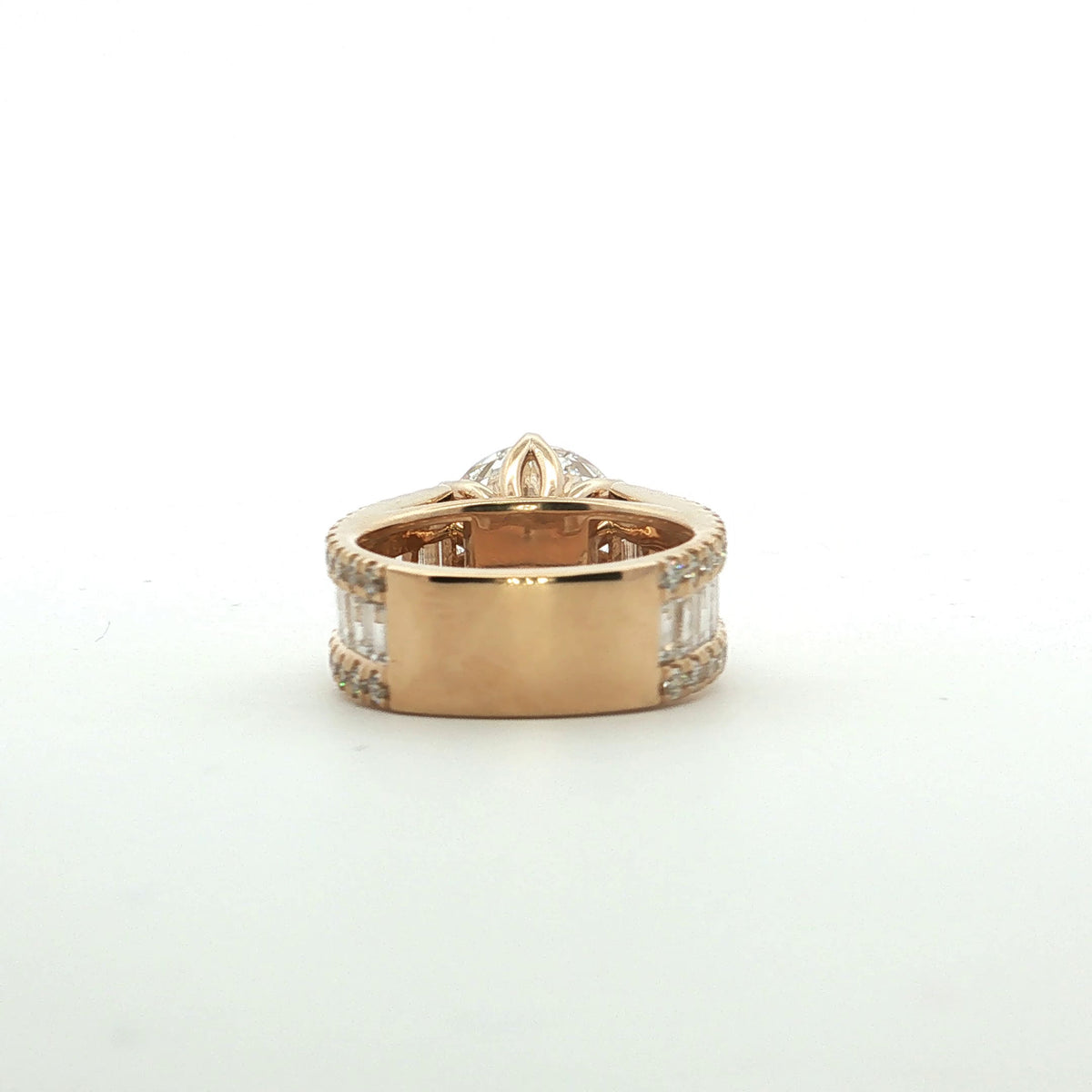 LAB GROWN ROUND AND BAGUETTE DIAMONDS 8.19ctw CATHEDRAL RING