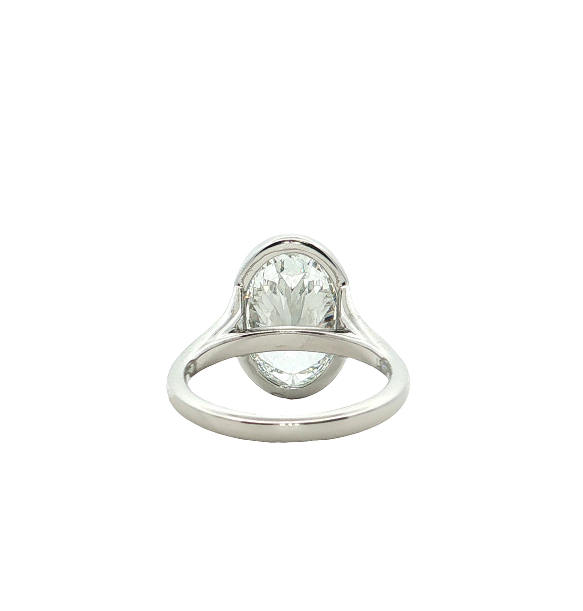 LAB GROWN OVAL AND BAGUETTE DIAMONDS 5.43ctw BEZEL RING