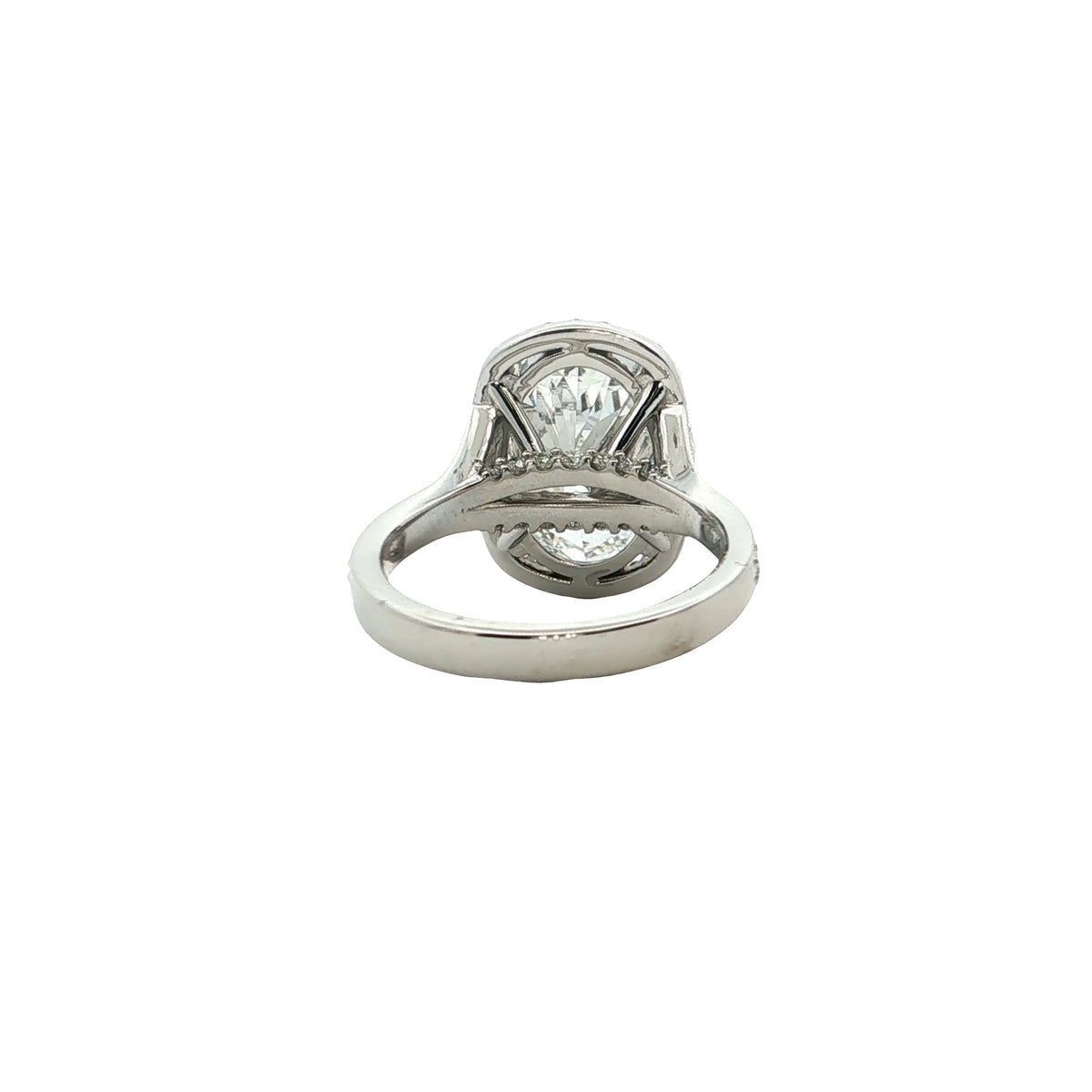 LAB GROWN DIAMOND OVAL AND ROUND DIAMONDS 6.52ctw PRONG SET HALO RING