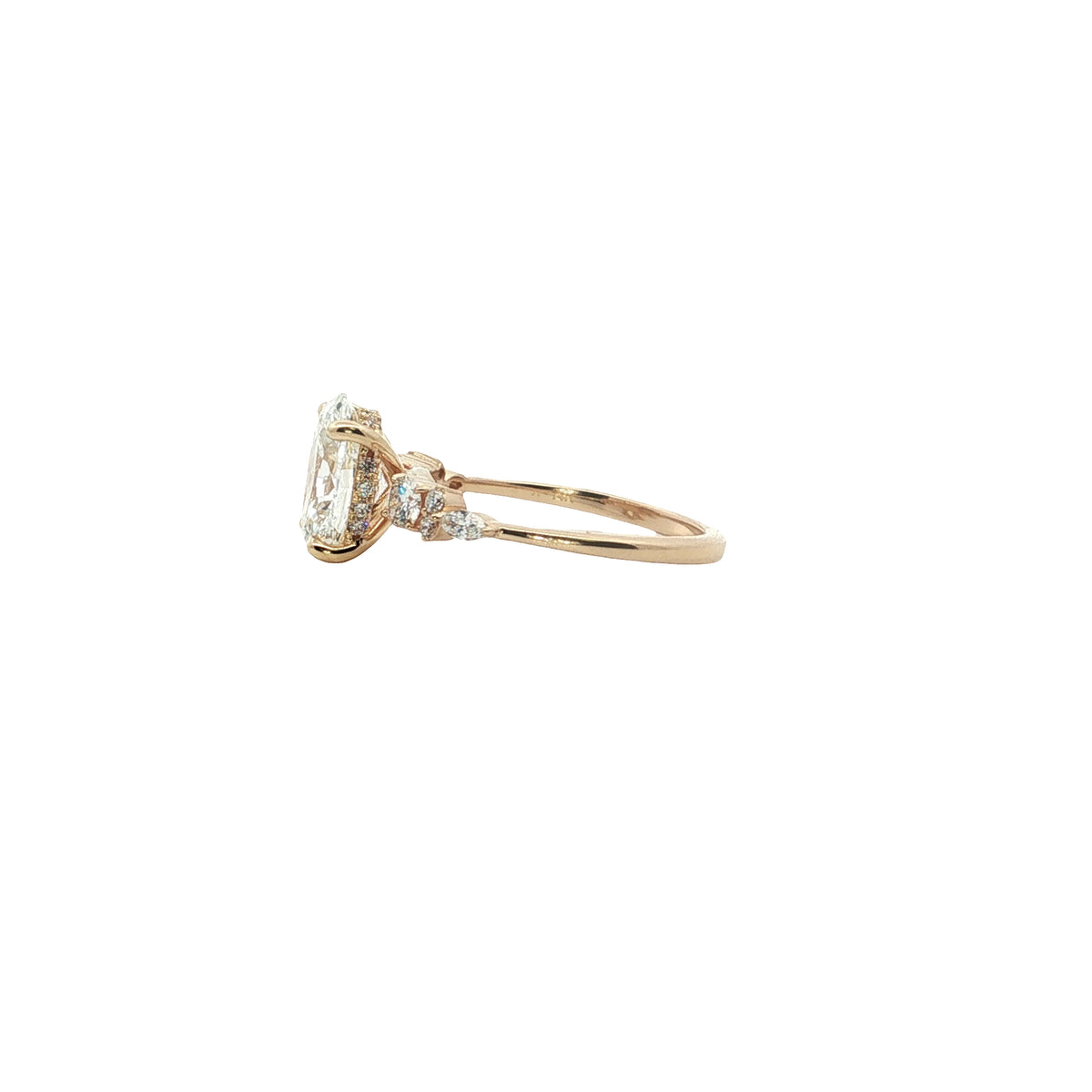 LAB GROWN OVAL MARQUISE & ROUND DIAMONDS 3.01ctw PRONG SET RING