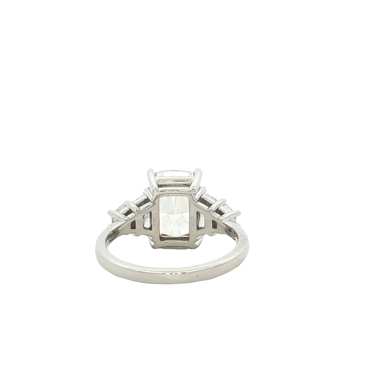 LAB GROWN FANCY PINK CUSHION AND TRAPEZOID DIAMONDS 5.34ctw RING