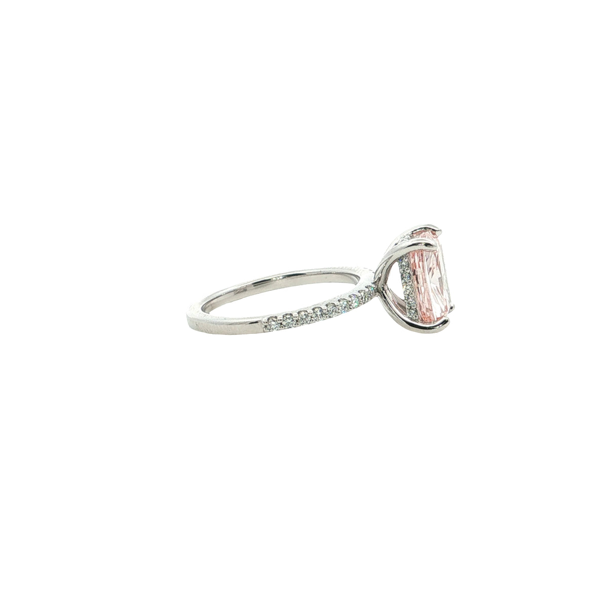 LAB GROWN FANCY PINK CUSHION DIAMOND 3.36ctw PRONG SET RING