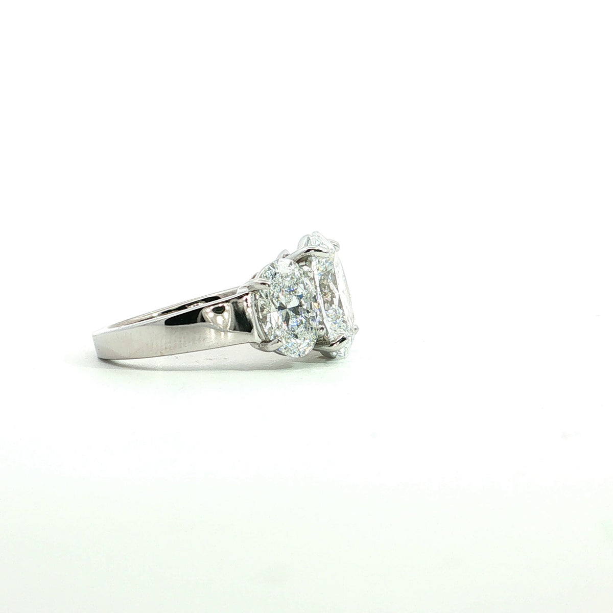 LAB GROWN OVAL DIAMONDS 7.27ctw THREE STONE RING