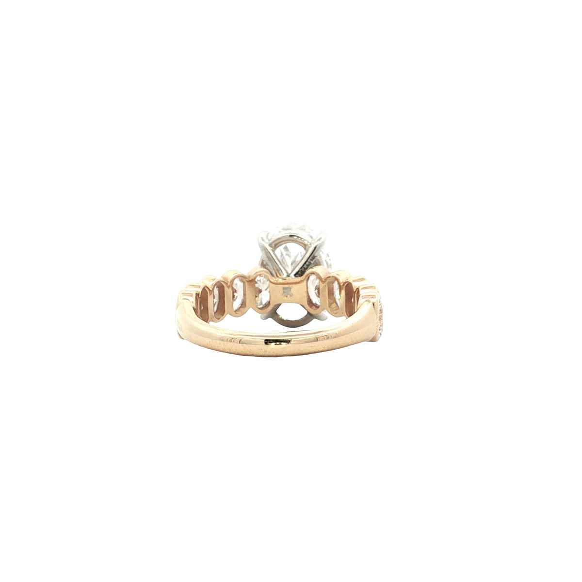 LAB GROWN OVAL DIAMONDS 6.07ctw BEZEL SHANK RING