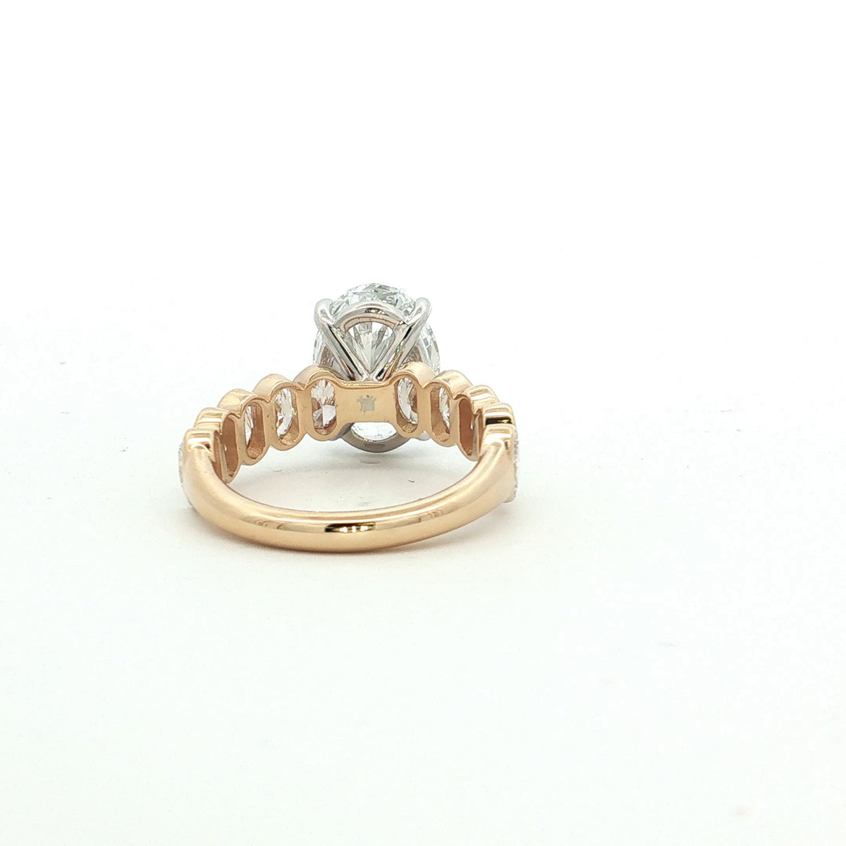 LAB GROWN OVAL DIAMONDS 6.07ctw BEZEL RING