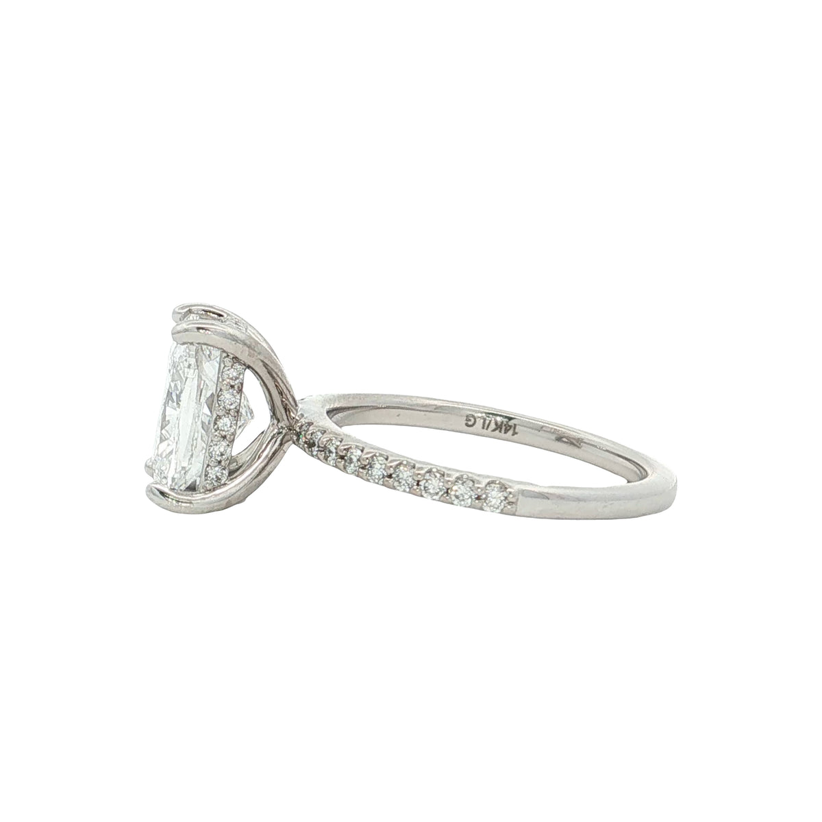 LAB GROWN CUSHION AND ROUND DIAMONDS 2.89ctw PRONG SET RING