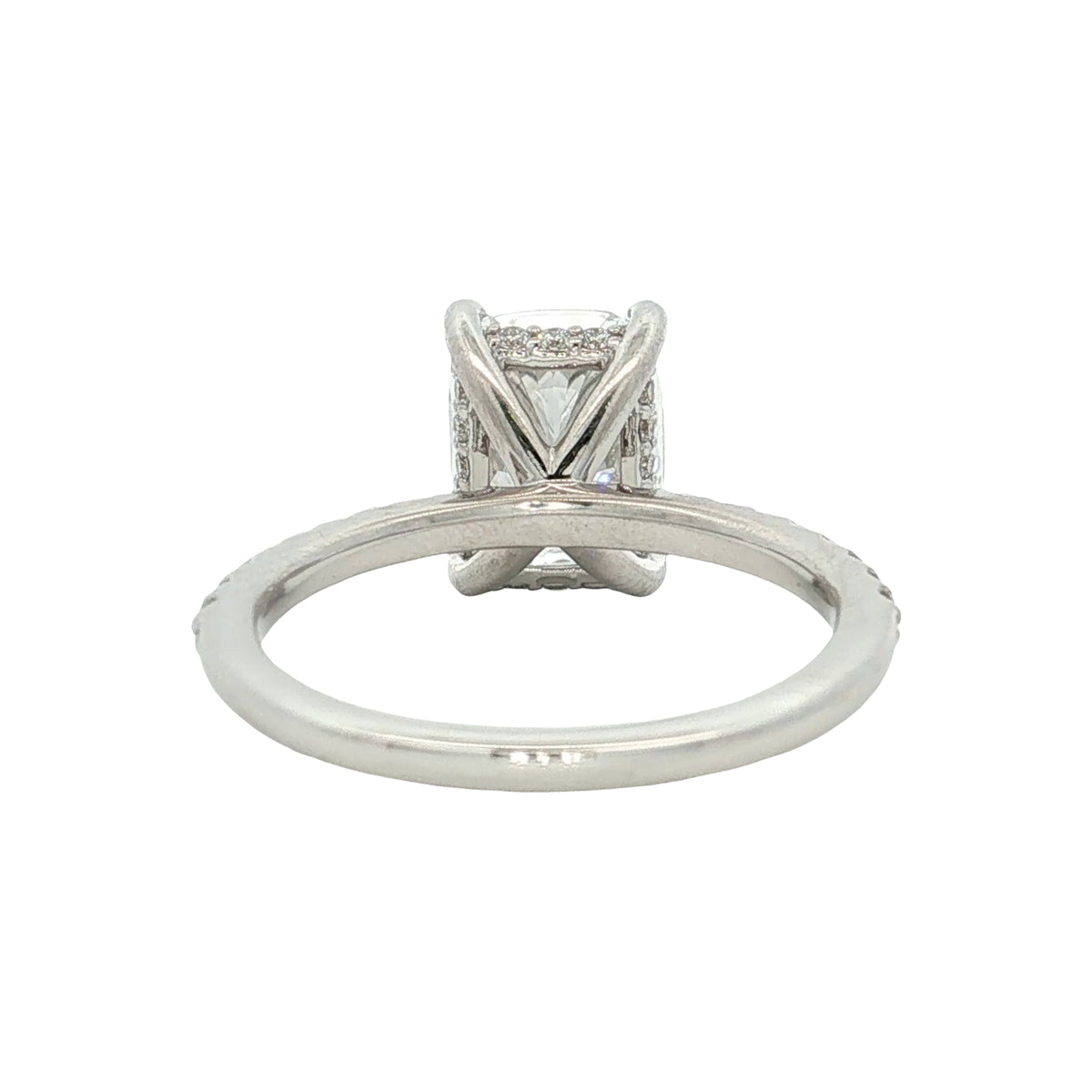 LAB GROWN CUSHION AND ROUND DIAMONDS 2.89ctw PRONG SET RING