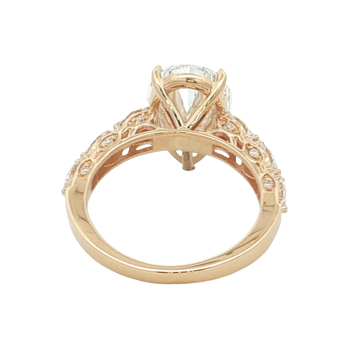 LAB GROWN PEAR AND MARQUISE DIAMONDS 5.49ctw PRONG SET RING