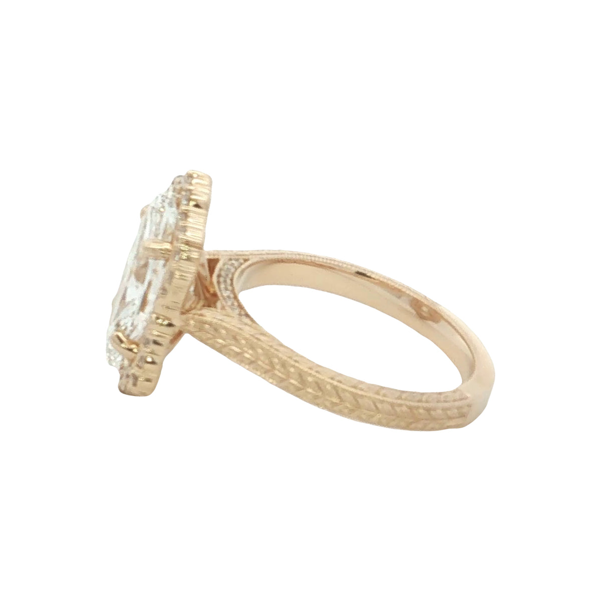 LAB GROWN MARQUISE AND ROUND DIAMONDS 2.88ctw HALO RING