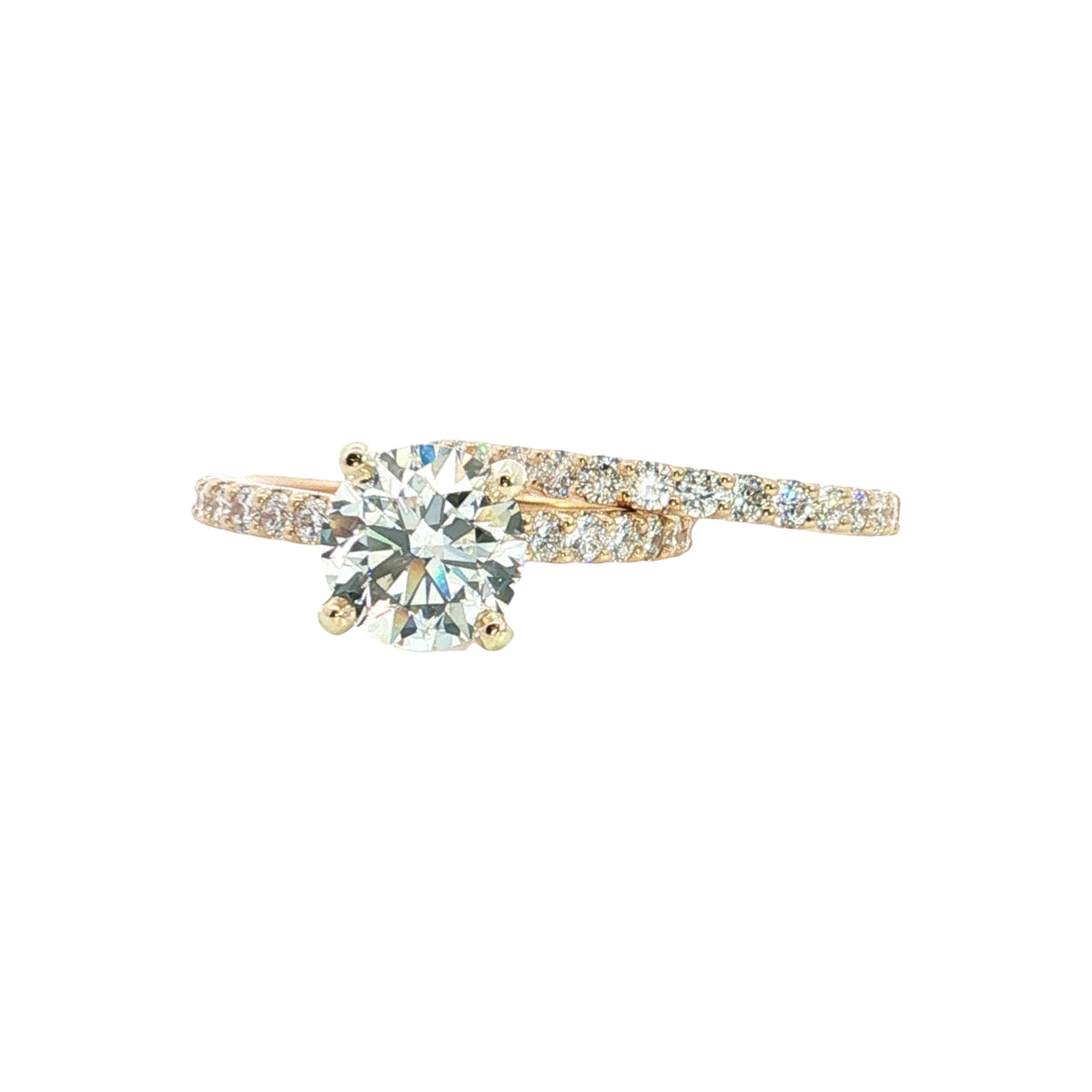 LAB GROWN ROUND DIAMONDS 3.10ctw PRONG SET WEDDING SET