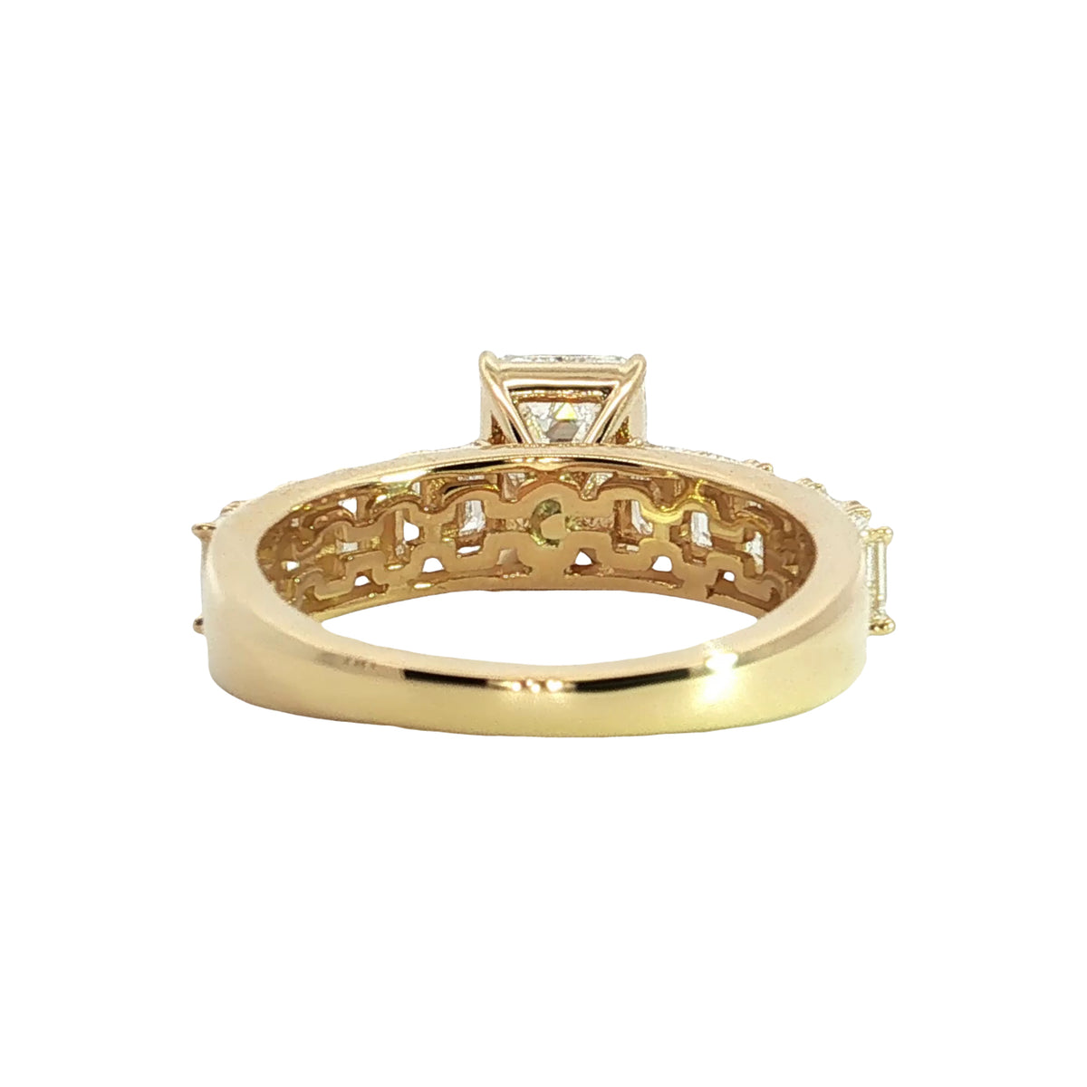 LAB GROWN EMERALD CUT DIAMONDS 3 1/2ctw PRONG SET RING