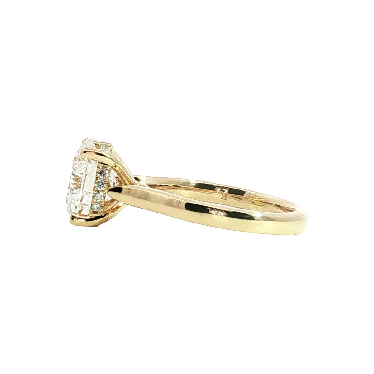 LAB GROWN ROUND DIAMONDS 3.99ctw UNDERHALO SOLITAIRE ENGAGEMENT RING