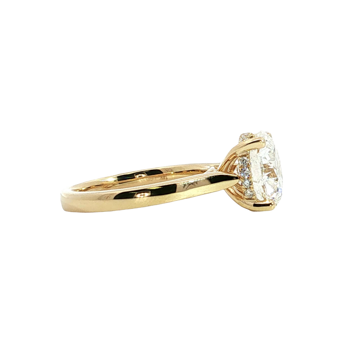 LAB GROWN ROUND DIAMONDS 3.99ctw UNDERHALO SOLITAIRE ENGAGEMENT RING